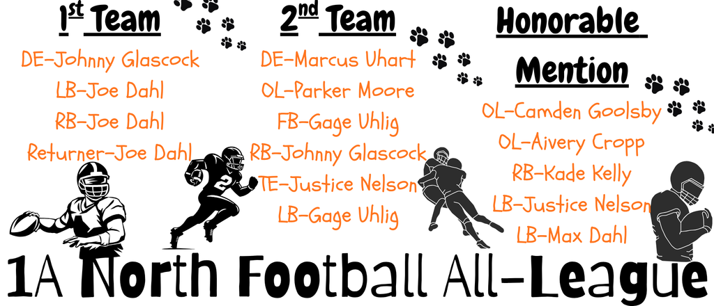 1A north all league football players