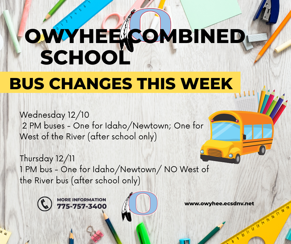 Bus changes week of December 8