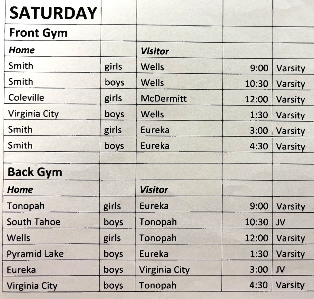Smith Valley Bulldog Invitational 2025 basketball schedule