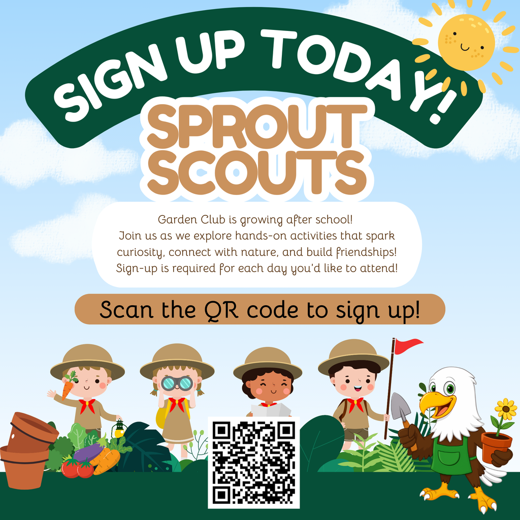 Garden Club is growing after school!  Join us as we explore hands-on activities that spark curiosity, connect with nature, and build friendships! Sign-up is required for each day you’d like to attend!