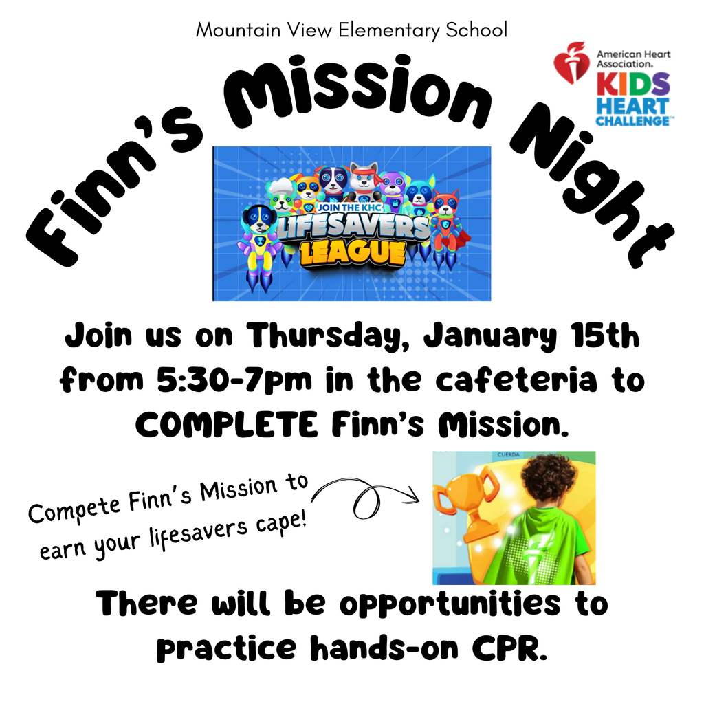 Join us on Thursday, January 15th from 5:30-7pm in the cafeteria to COMPLETE Finn’s Mission.