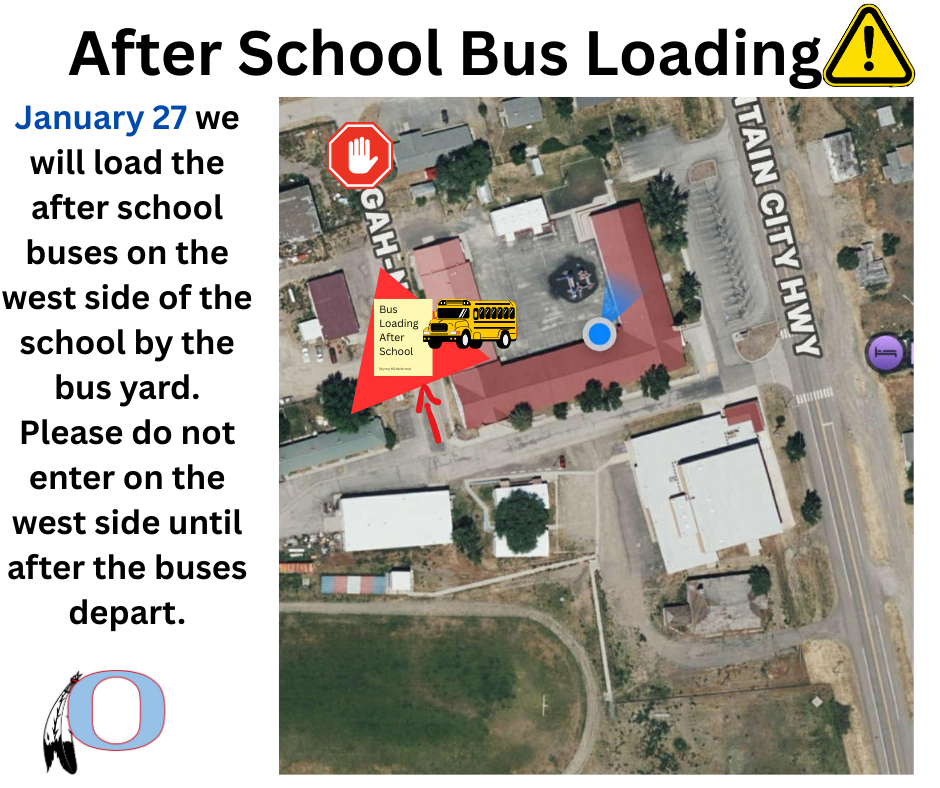 After school bus loading Tuesday, January 27.