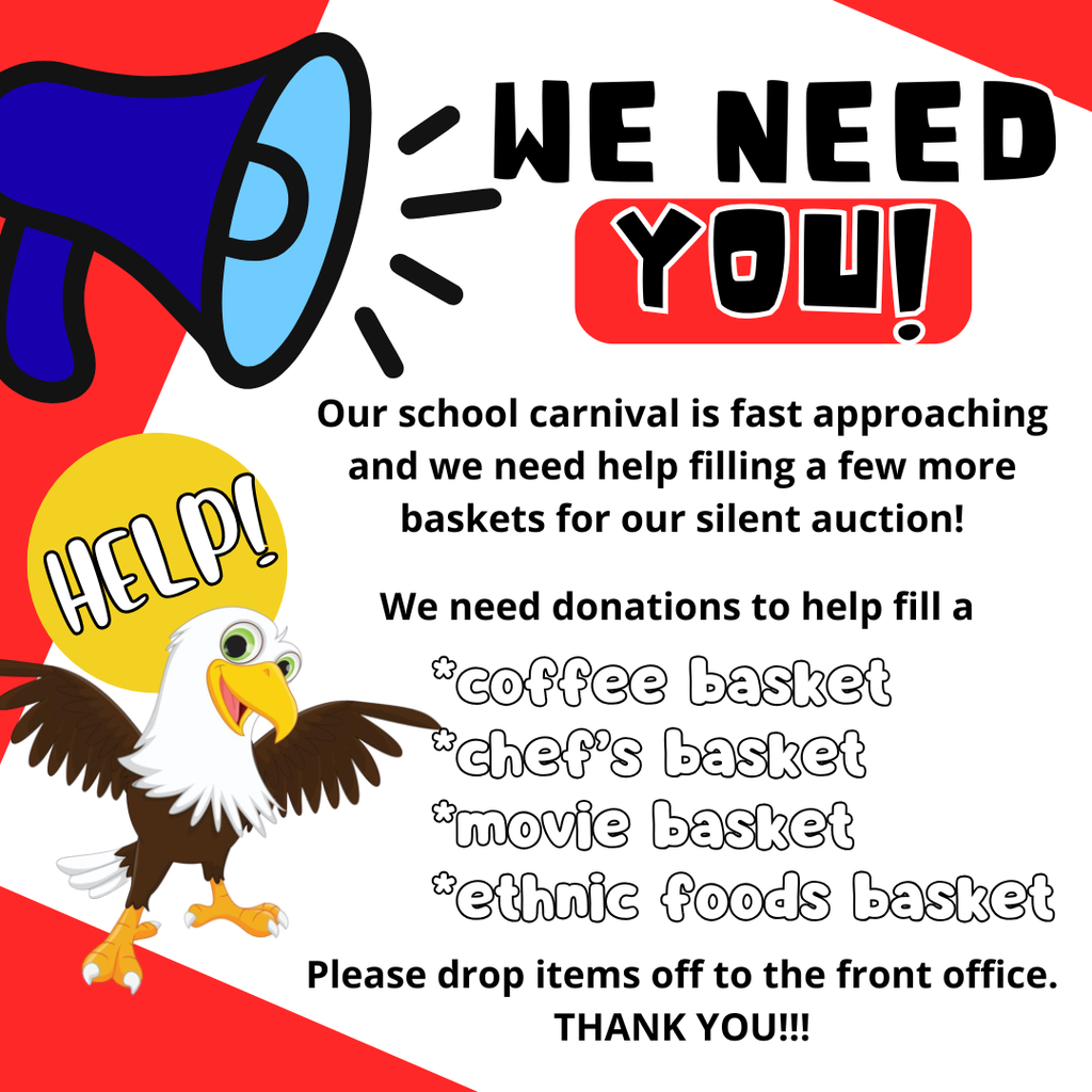 we need your help. drop donations in the front office.