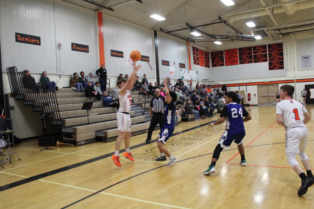 Wells High School varsity basketball team playing Jackpot