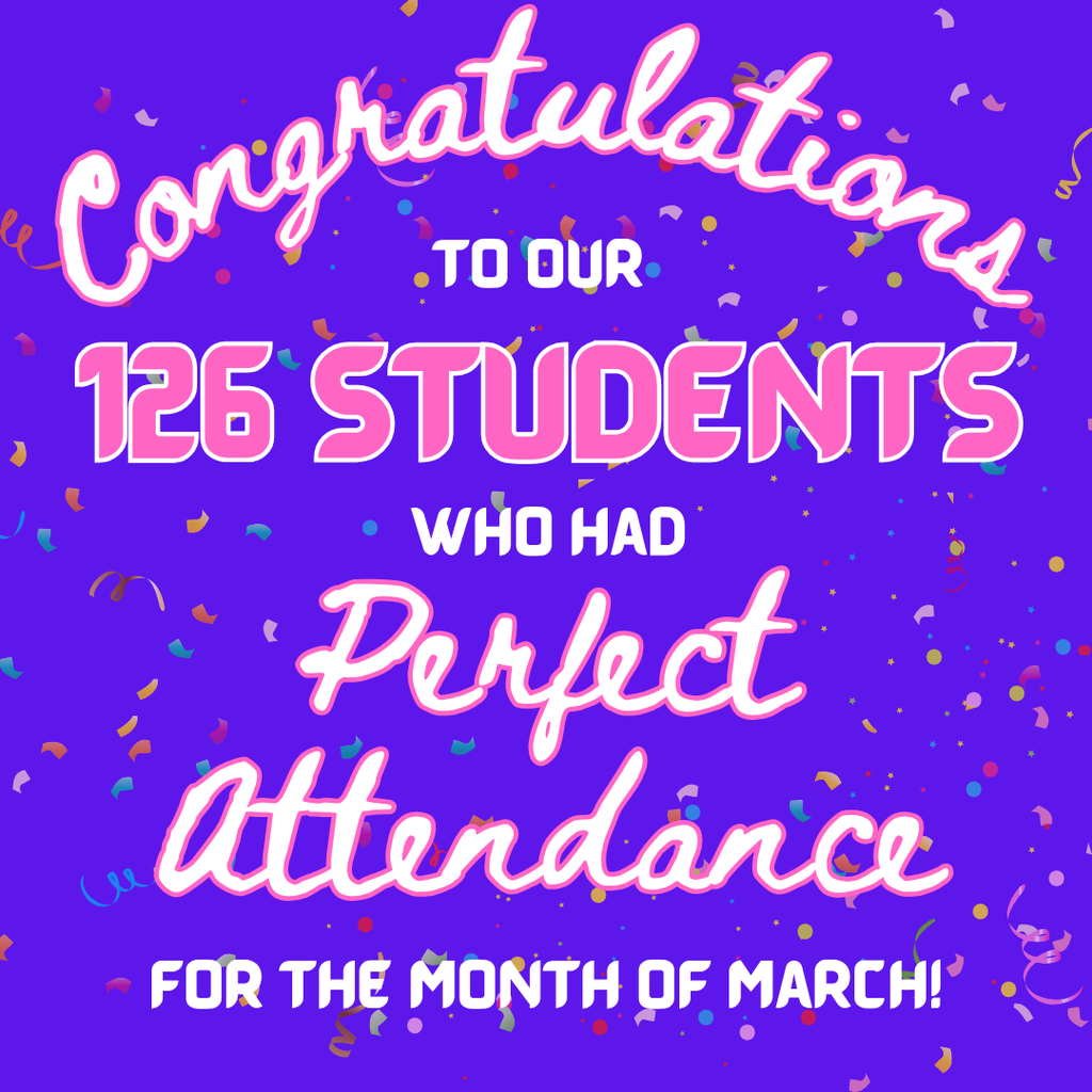 We are so proud of our Eagles who show up and work hard every day! Congrats to the 126 students who had perfect attendance for the month of March! Check it out: https://aptg.co/FxJYvl