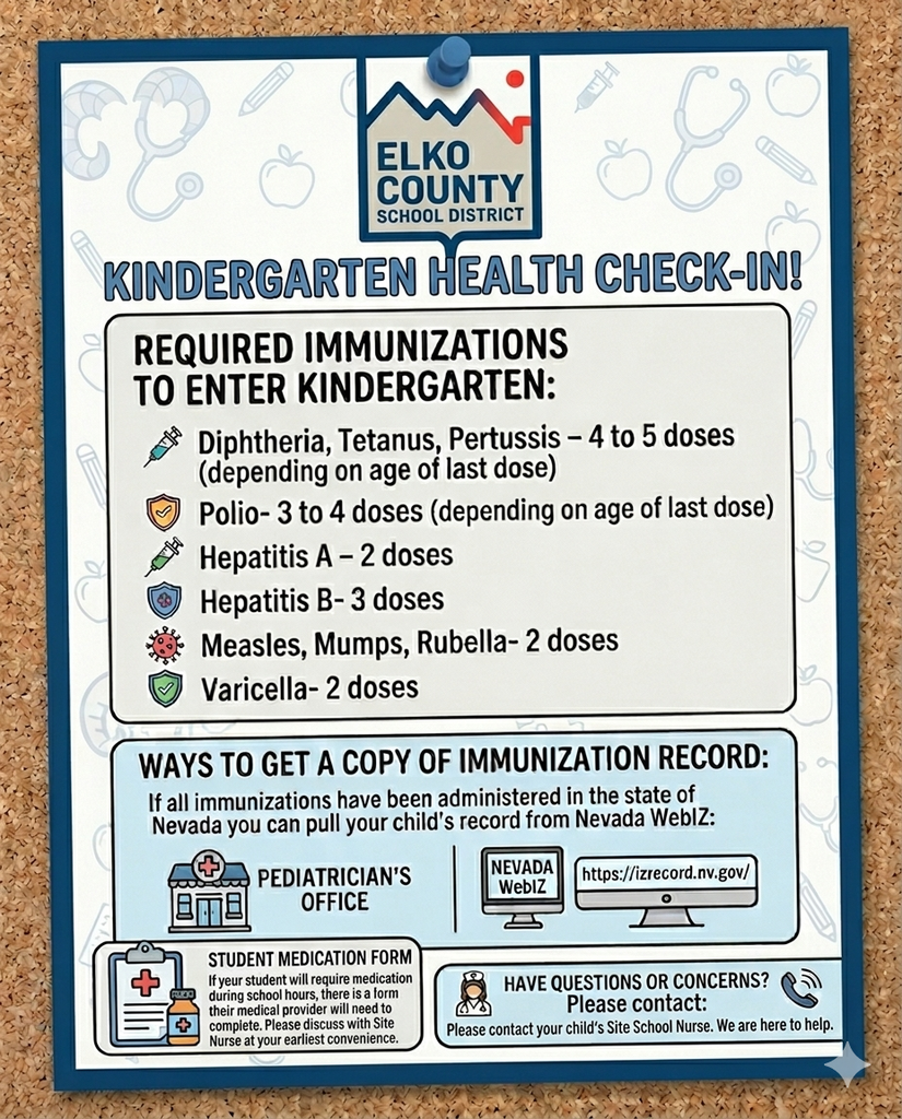 Kindergarten flyer for immunizations