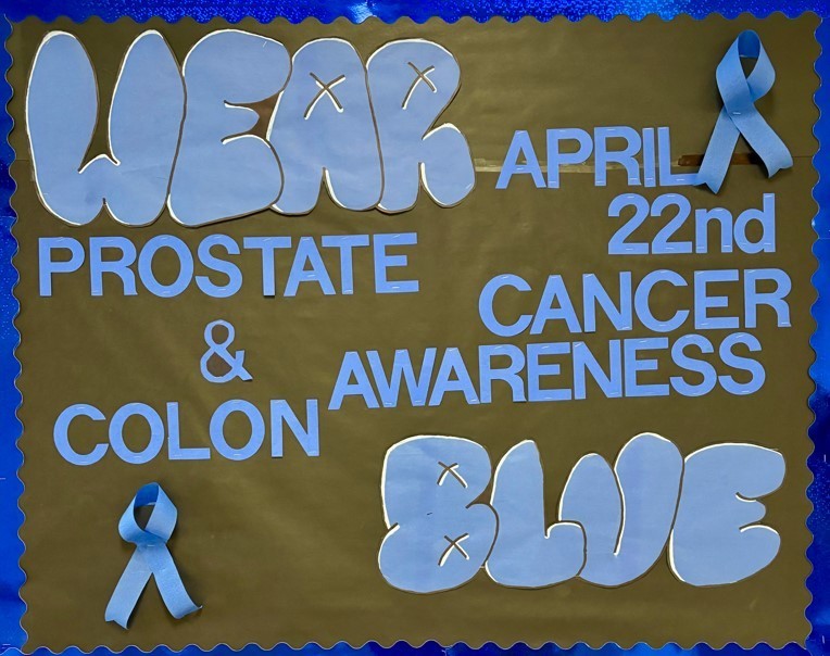 Wear Blue for prostate and colon cancer awarness
