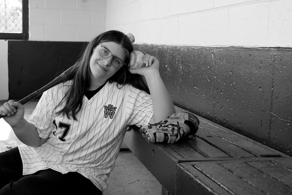 Senior softball players at Wells High School