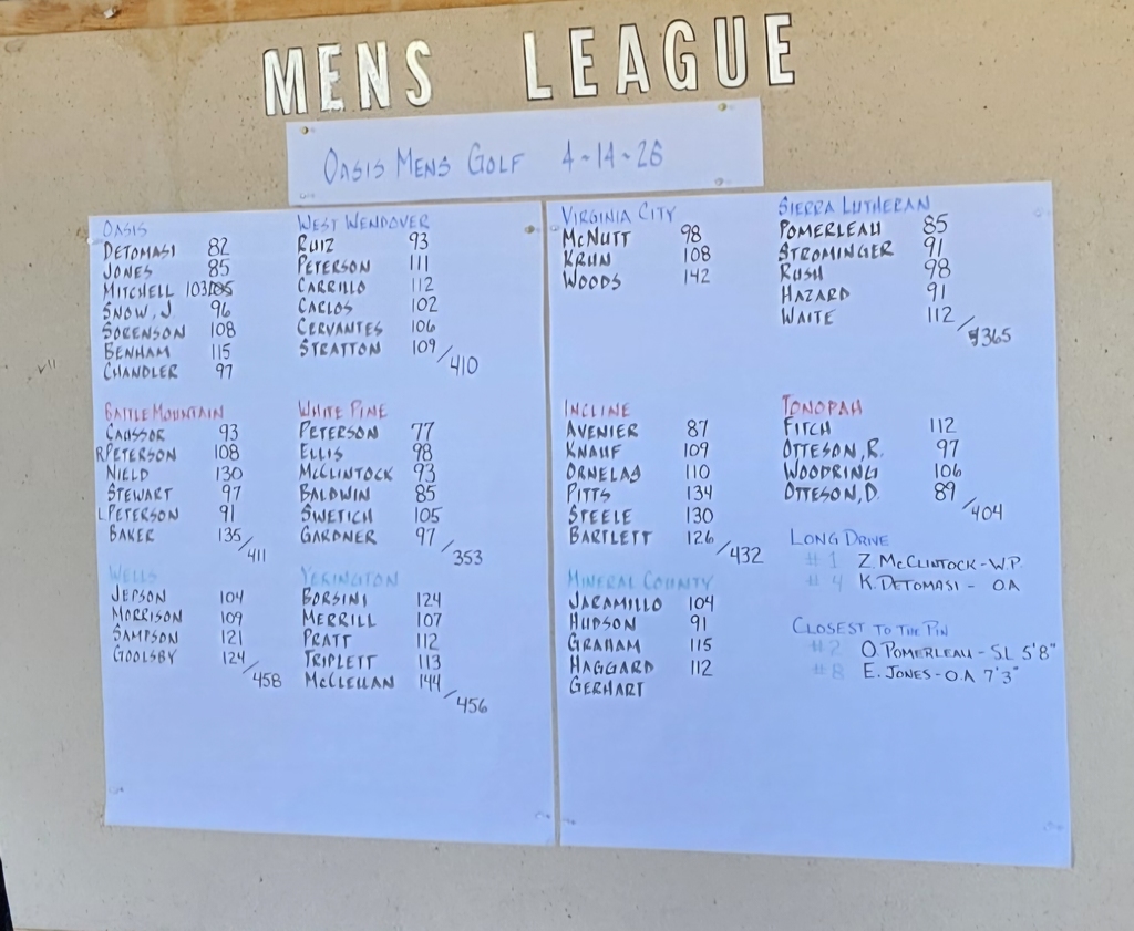 Wells High School golf scores