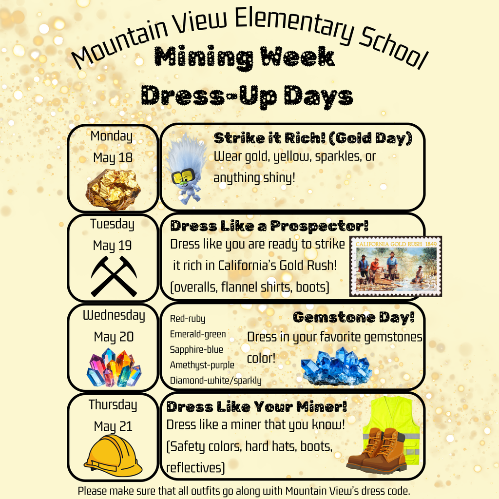 Don't forget to dress up next week to celebrate Mining Week!