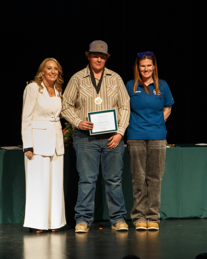 Student receiving an award