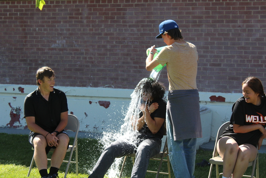 Senior water bucket dump
