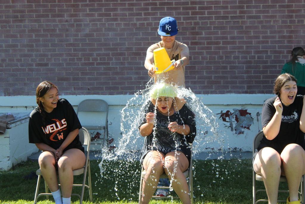 Senior water bucket dump