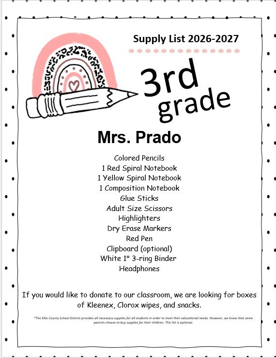 Prado supply list