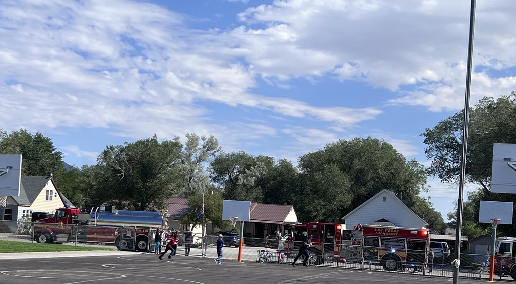 firemen visit at Wells Elementary School