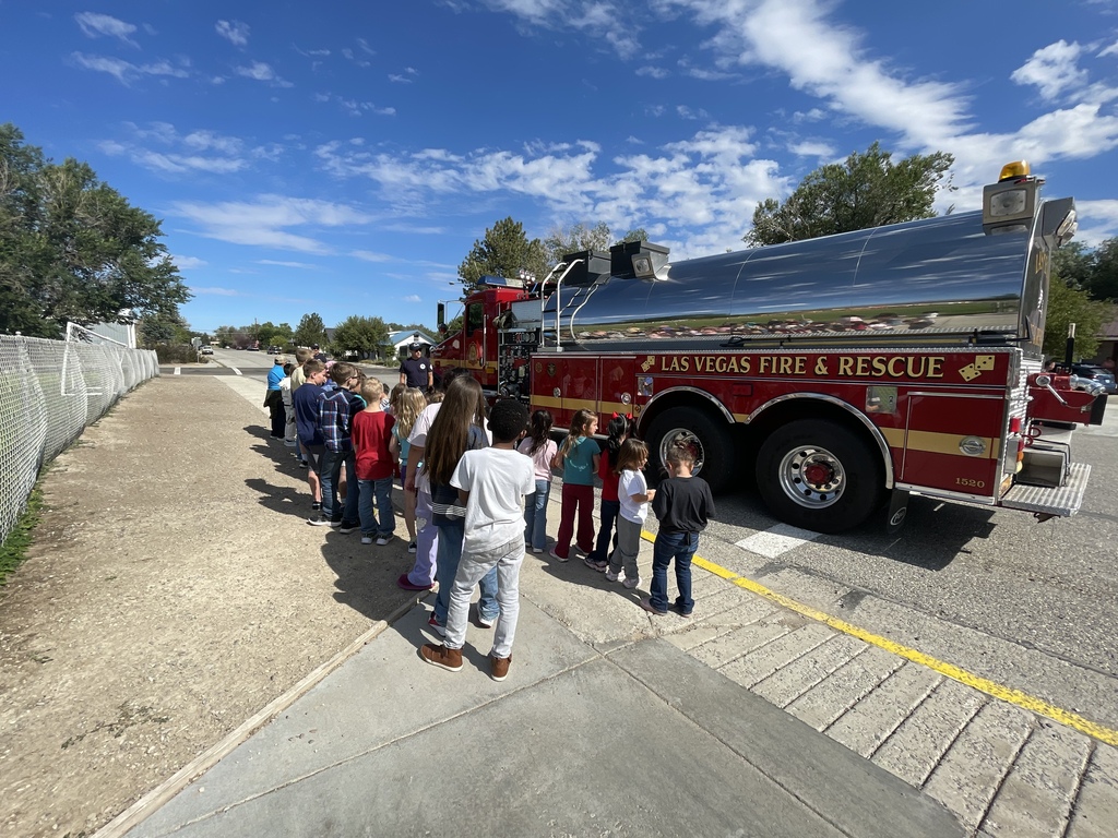 firemen visit at Wells Elementary School