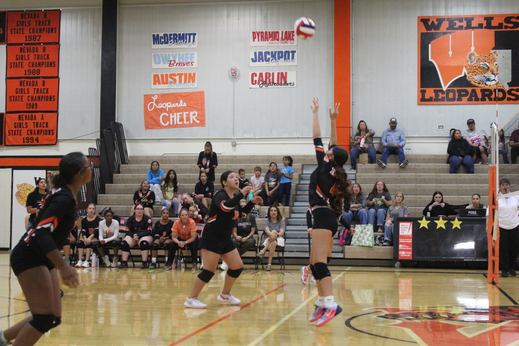 JV volleyball players at the homecoming game