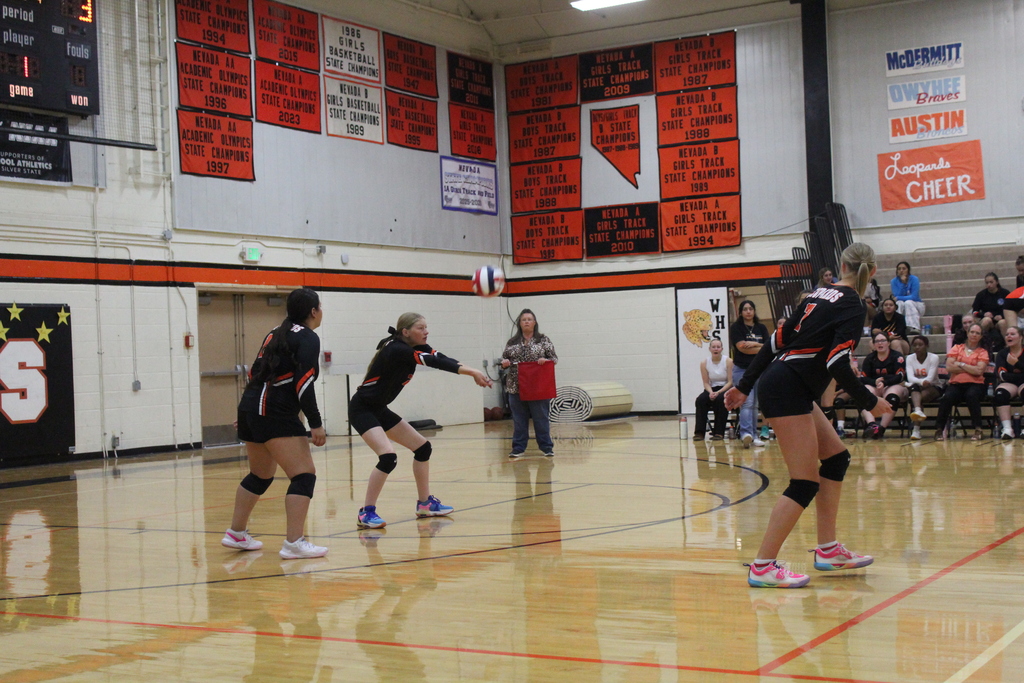 JV volleyball players at the homecoming game