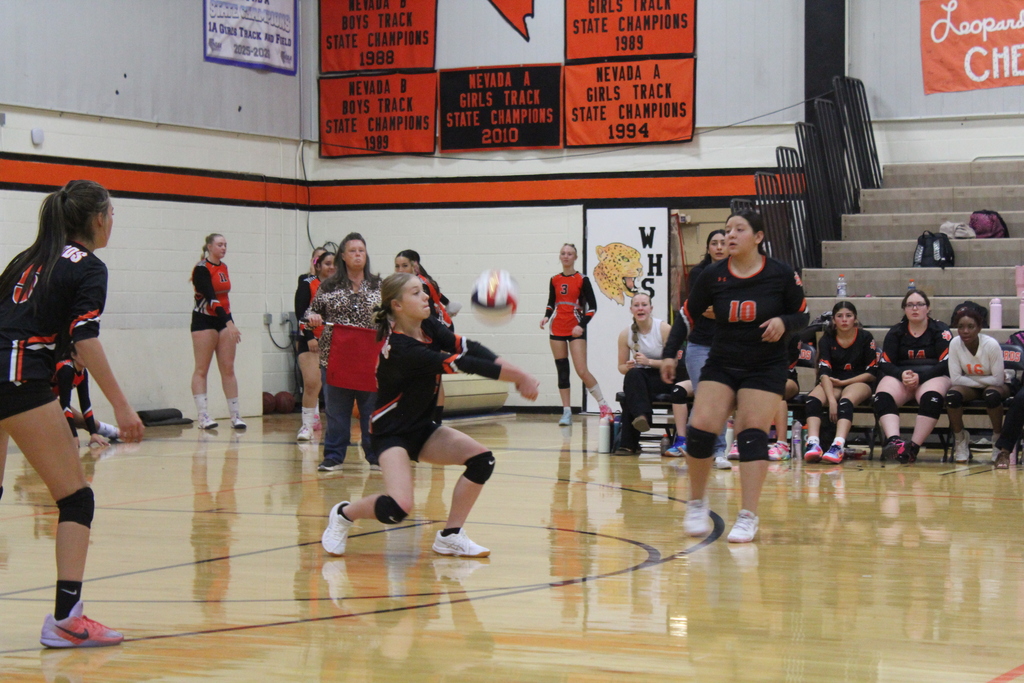 JV volleyball players at the homecoming game