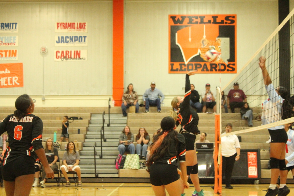 JV volleyball players at the homecoming game