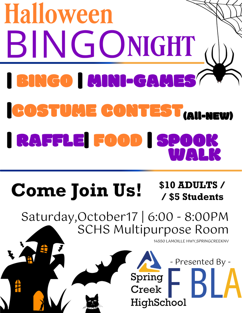 Come join the fun at Halloween Bingo Night with FBLA!