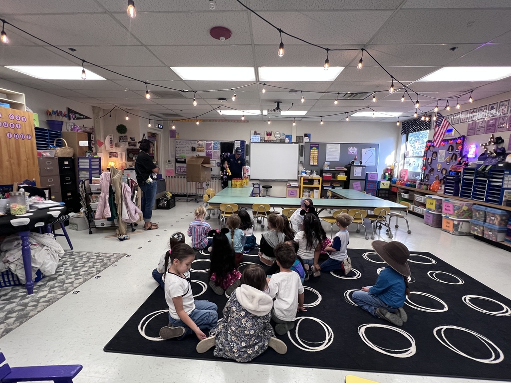 Wells Elementary School students listening to the fire prevention presentation