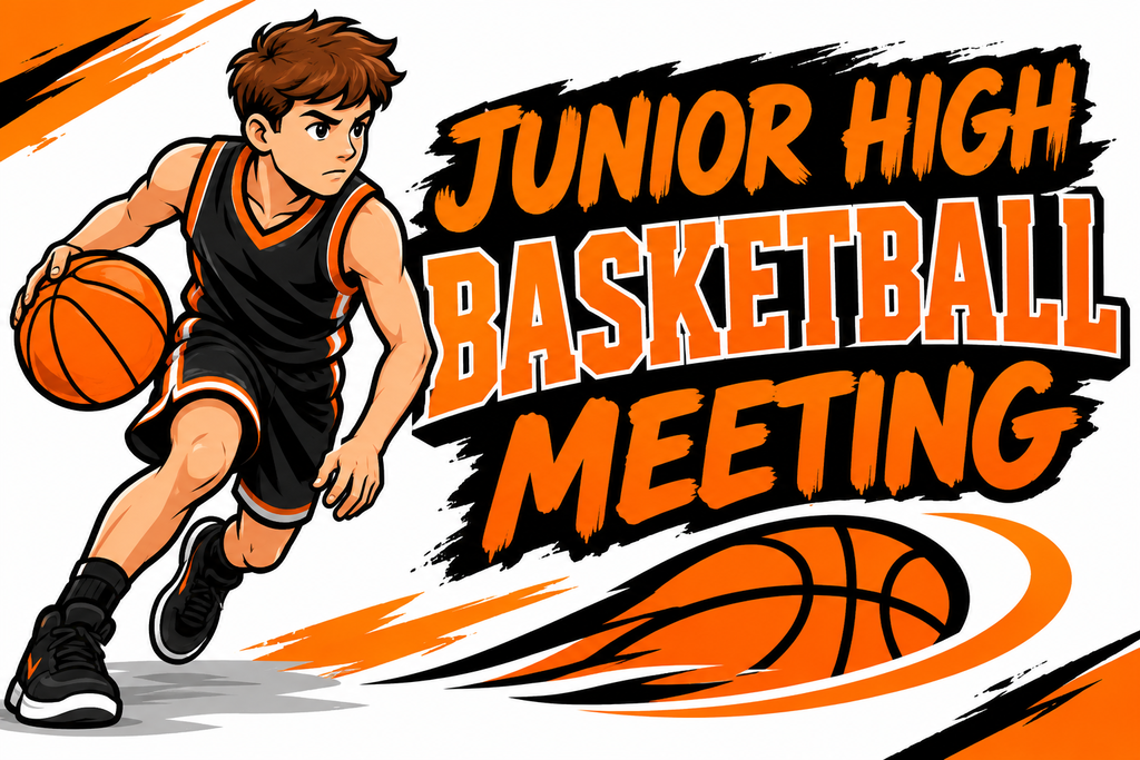 Junior high basketball meeting flier