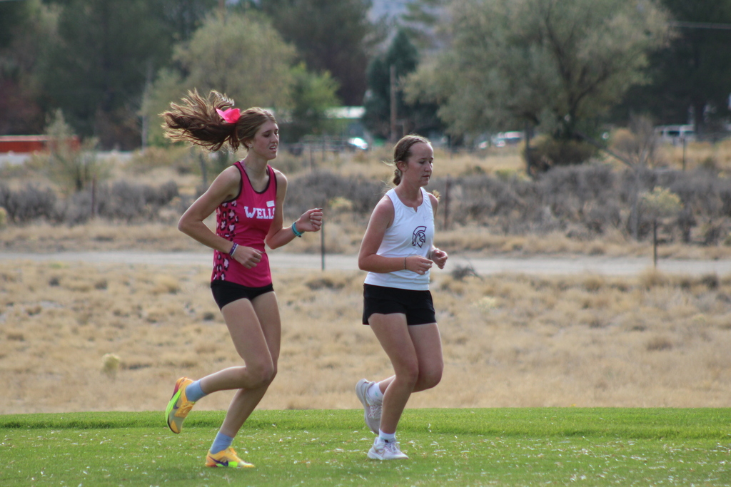 Wells High School cross country runner at the Chimney Rock Golf Course