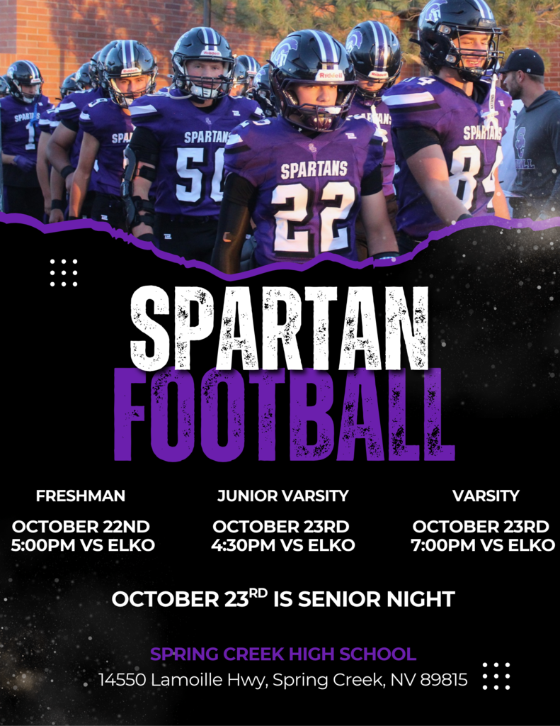 SPARTAN FOOTBALL this weekend!
