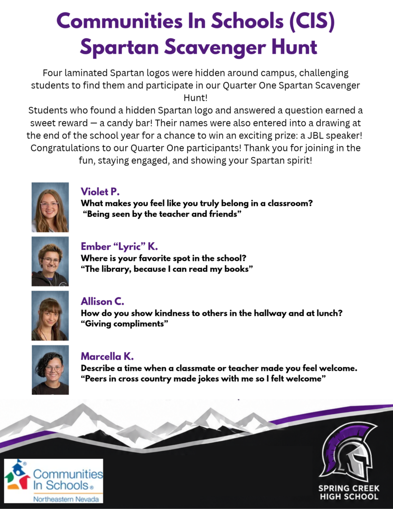 Congrats to these students for finding the 4 Spartan Logos around campus. Good luck on winning the speaker. 