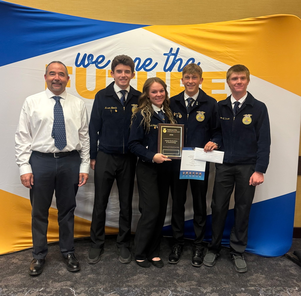 Wells FFA meats team winning at the National FFA Convention