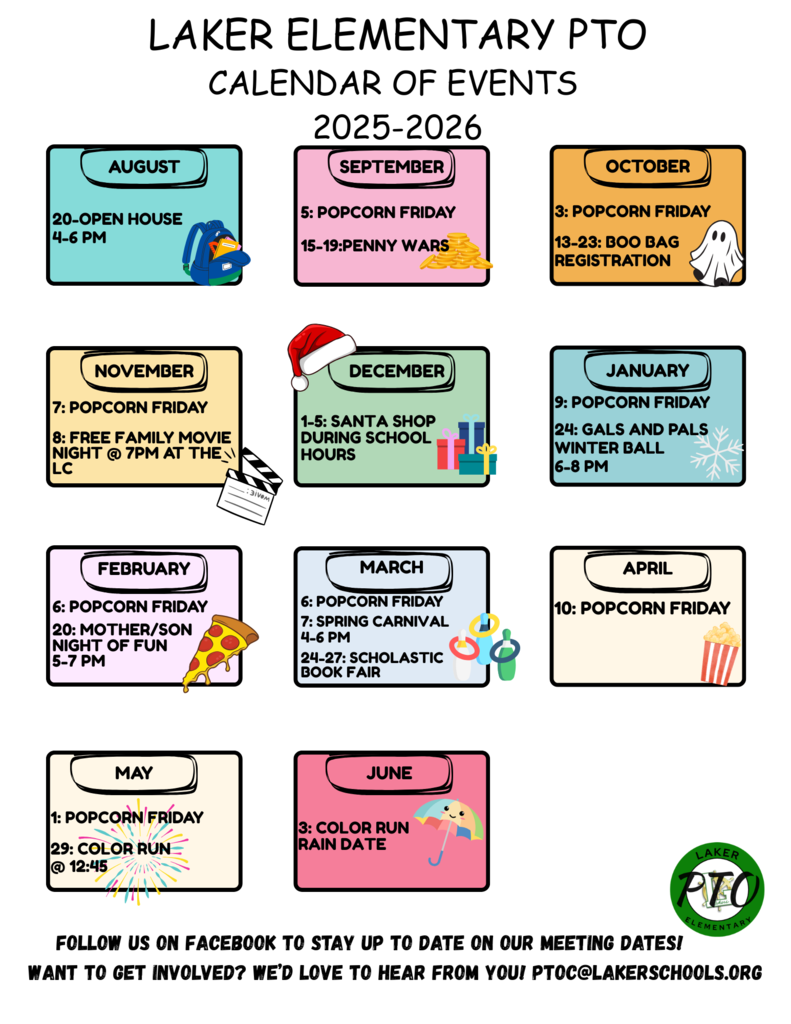 PTO calendar of events
