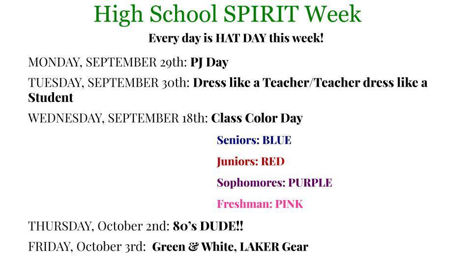 high school dress up days