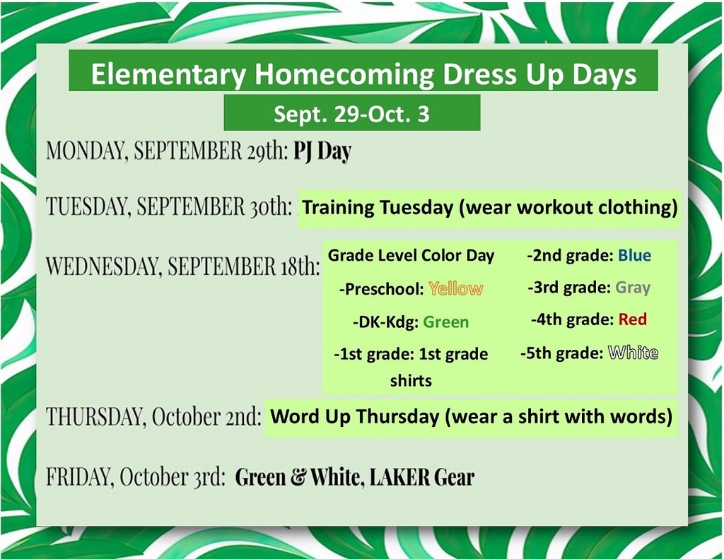 elementary dress up days