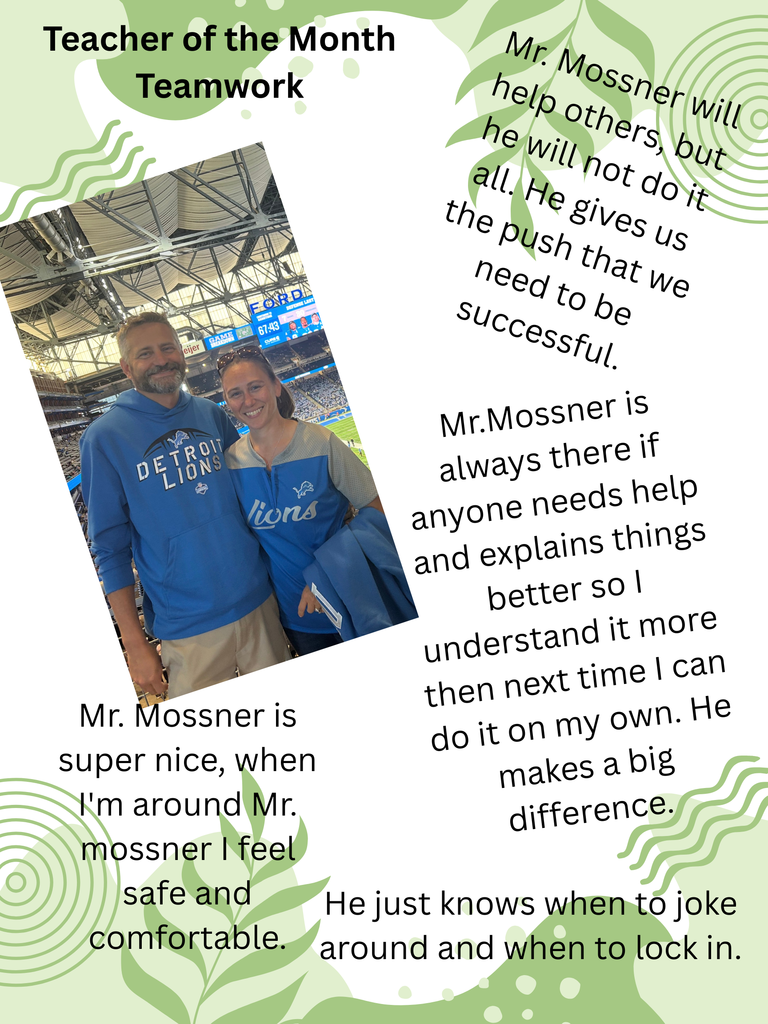 Scott Mossner teacher of the month