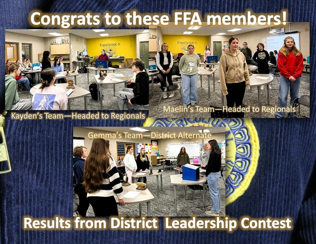 middle school FFA leadership contest results