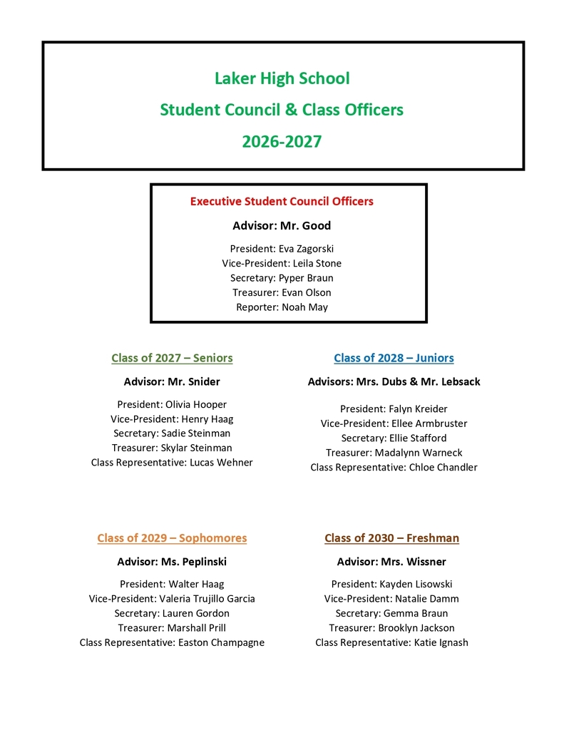 class officers and executive student council