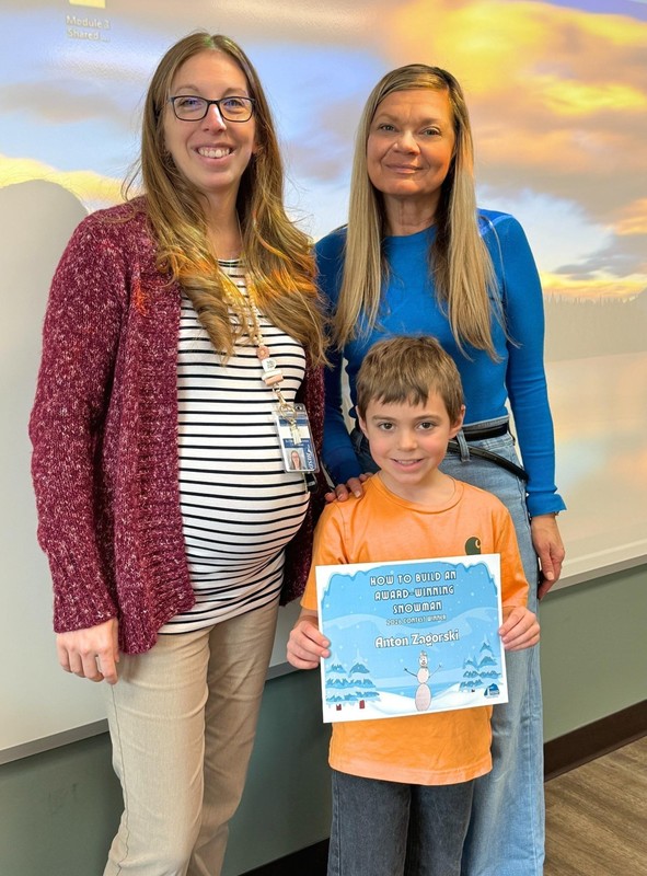 Katie, Tracy, Anton - snowman book contest