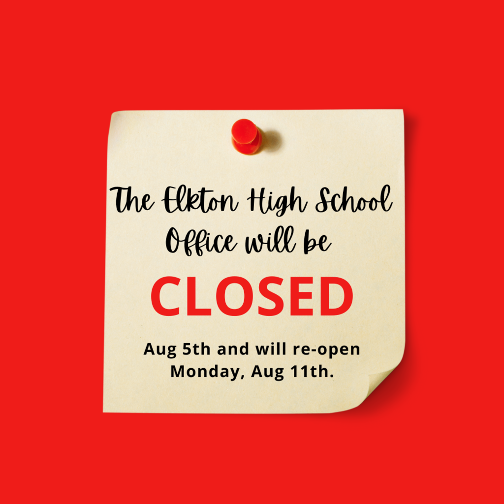The EHS office will be closed Tuesday, August 5th  and will  reopen Monday, August 11th. 