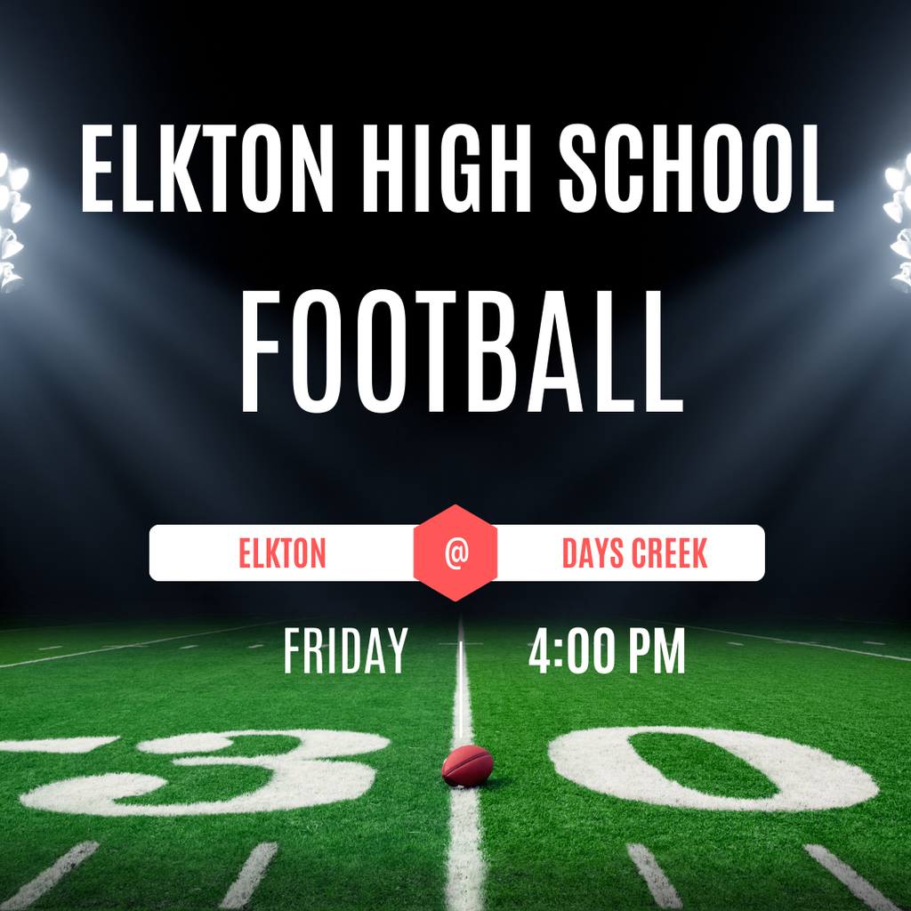 GOOD LUCK to our EHS Football team as they compete today at Days Creek beginning at 4:00 p.m.  GO BIG RED!