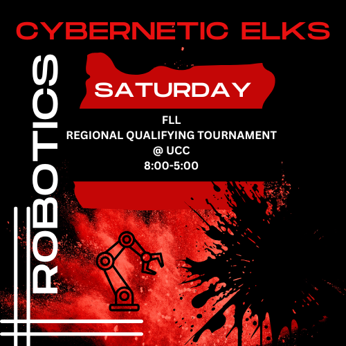 GOOD LUCK to our Robotics team this Saturday as they compete at the FLL Regional Qualifying Tournament at UCC!