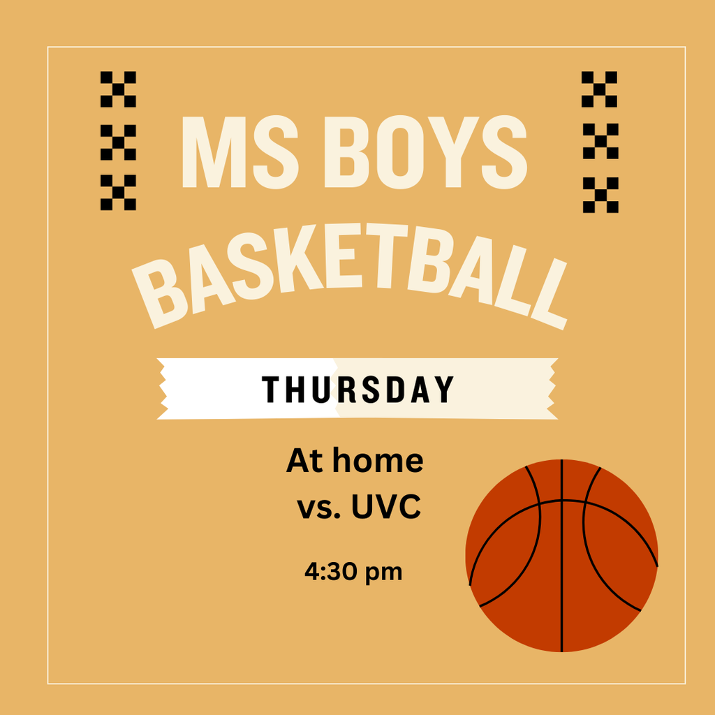 LET'S GO ELKS! Middle School Boys Basketball team will host UVC on tomorrow, Thursday, 12/11, at 4:30. GO BIG RED!