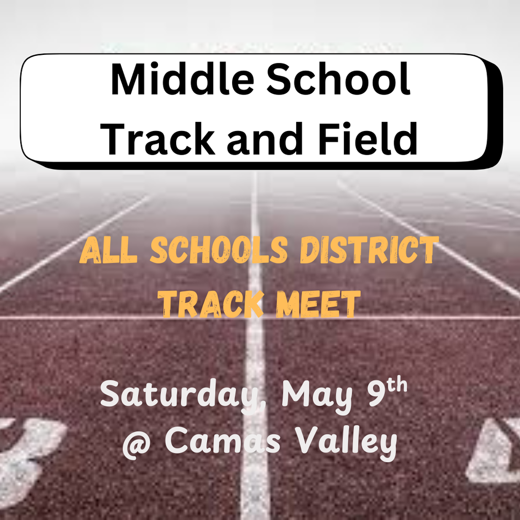GOOD LUCK to our Middle School Track and Field athletes as they compete Saturday at the All Schools District Track Meet in Camas Valley. LET'S GO ELKS!