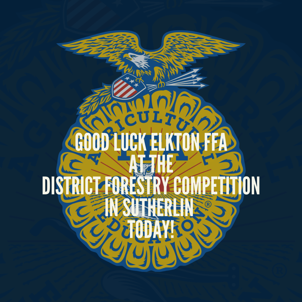 GOOD LUCK to our FFA Forestry Teams as they compete at the district forestry competition.
