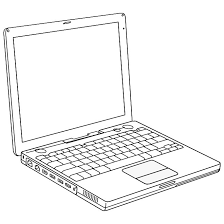 Line drawing of a laptop