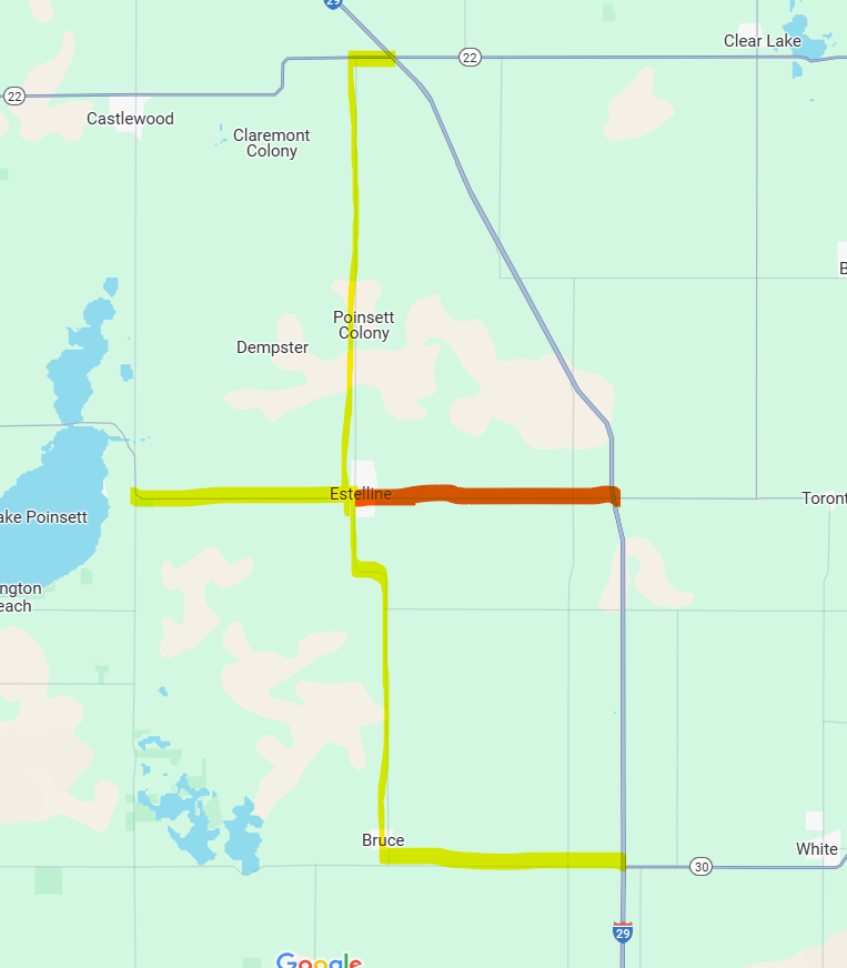 Highway 28 closed from the Interstate to Estelline