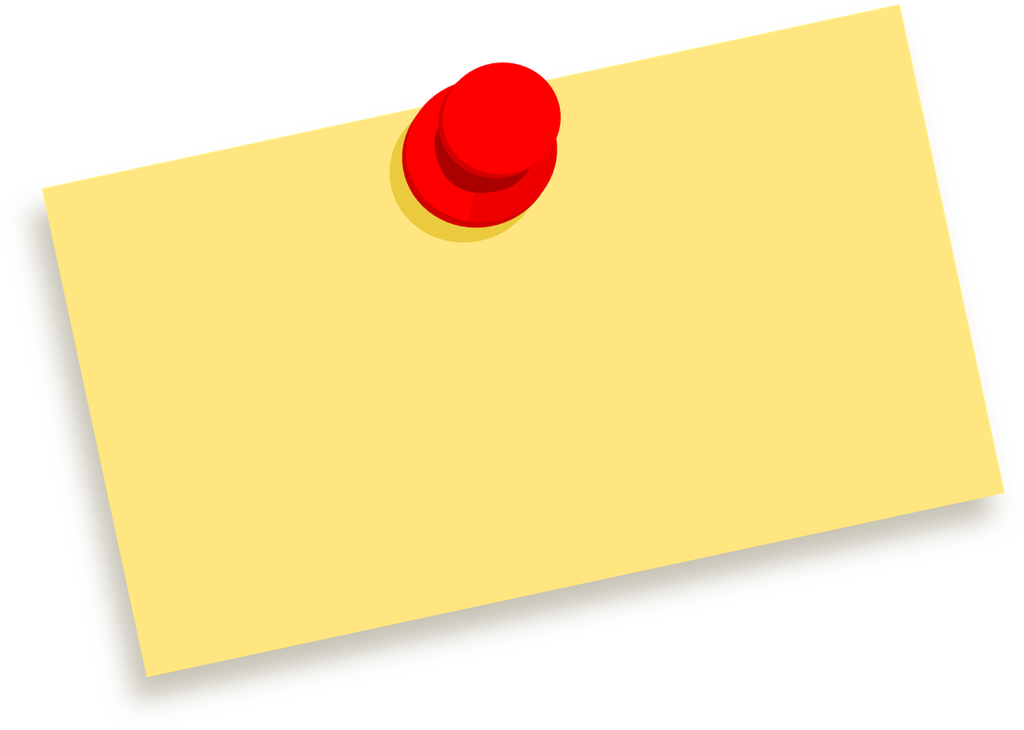 Notice image:  a yellow sticky note with a red pin in it. 