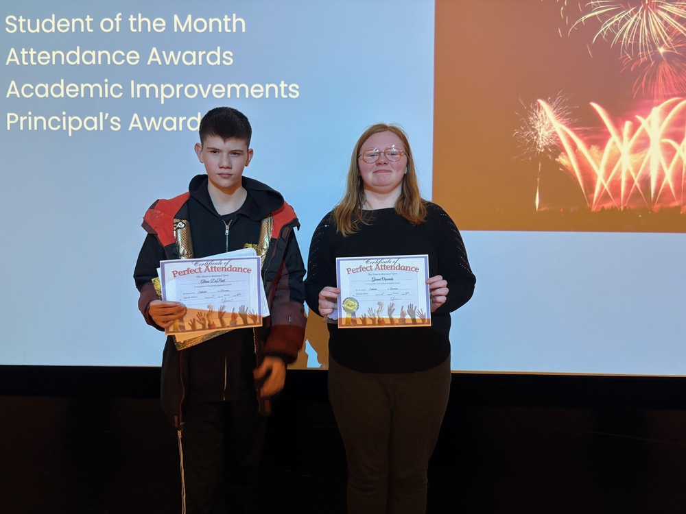 Student award winners at January monthly meetings
