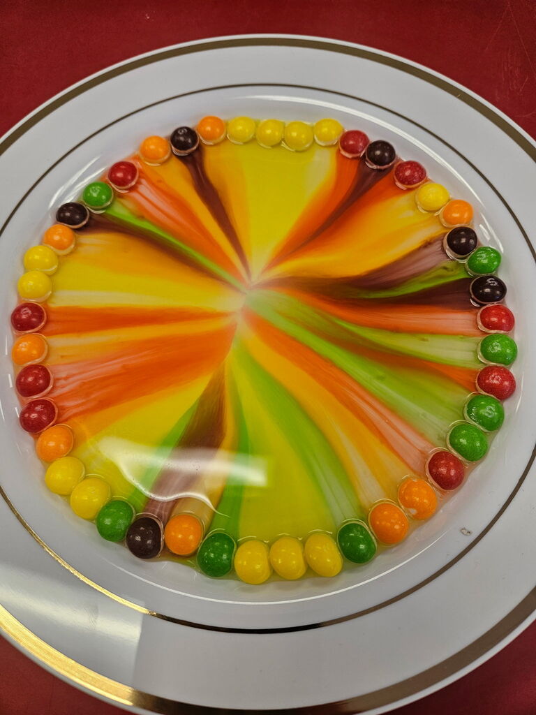 A colorful image of a skittles experiement