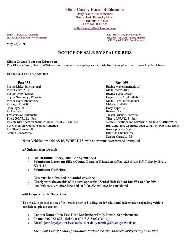 Sealed Bid Description
